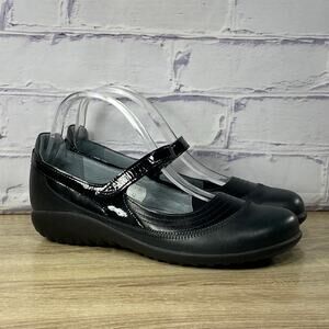 Naot Kirei Black Leather Mary Jane Flats EU 42 US 11 Slip On Loafers Shoes